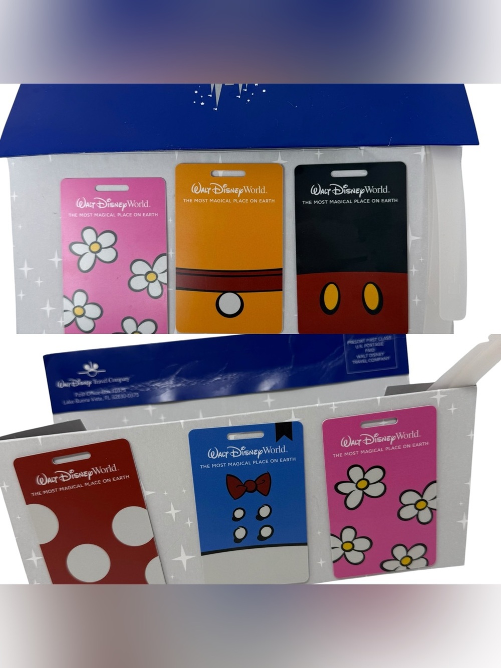 Walt Disney World Set of 6 Luggage Tags from Disney Travel NEW